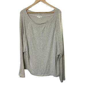 Treasure & Bond Beige Ribbed Long Sleeve Top Women's Size XL